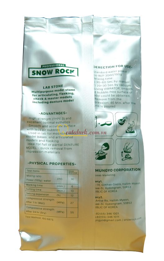 Thạch cao Snow Rock (1kg/túi thiếc)